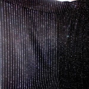 Forever 21 Wide Leg Black Pant with silver pinstripe glitter